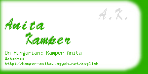 anita kamper business card